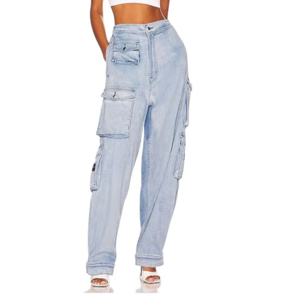 EB Denim Cargo Pants in Rain Wash